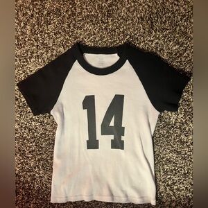Brandy Melville Black and White Number Tee